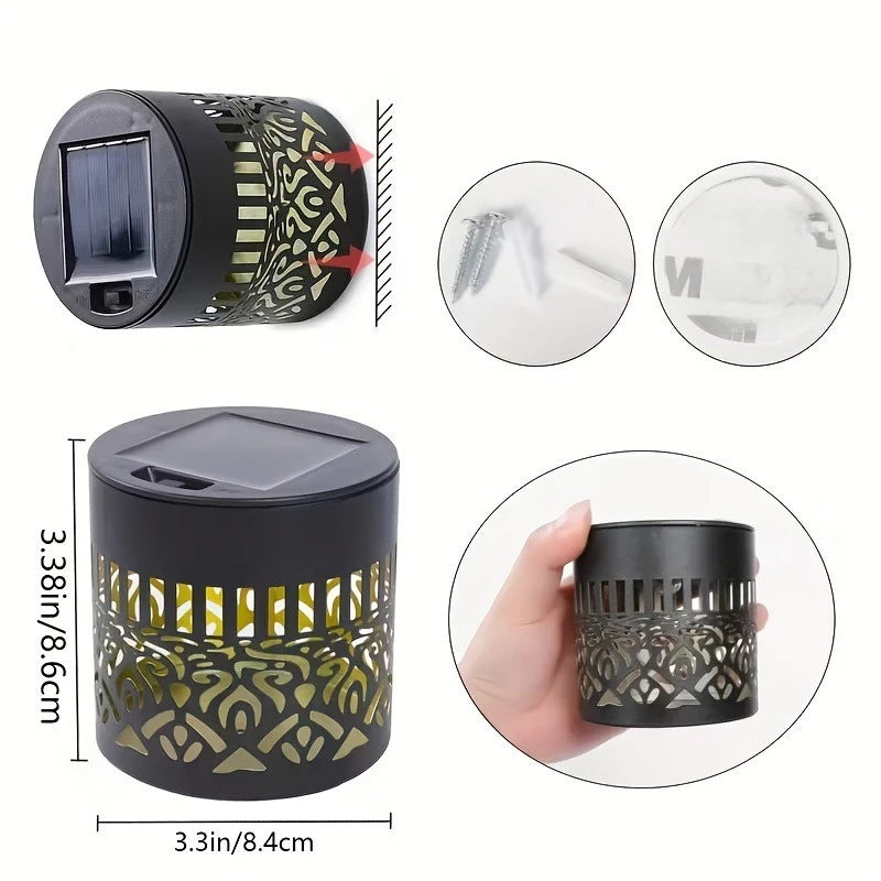 Solar Mandala Wall Lamp Outdoor LED Waterproof Fence Lamp for Garden Lawn Estate Porch Corridor Courtyard Decoration Wall Light