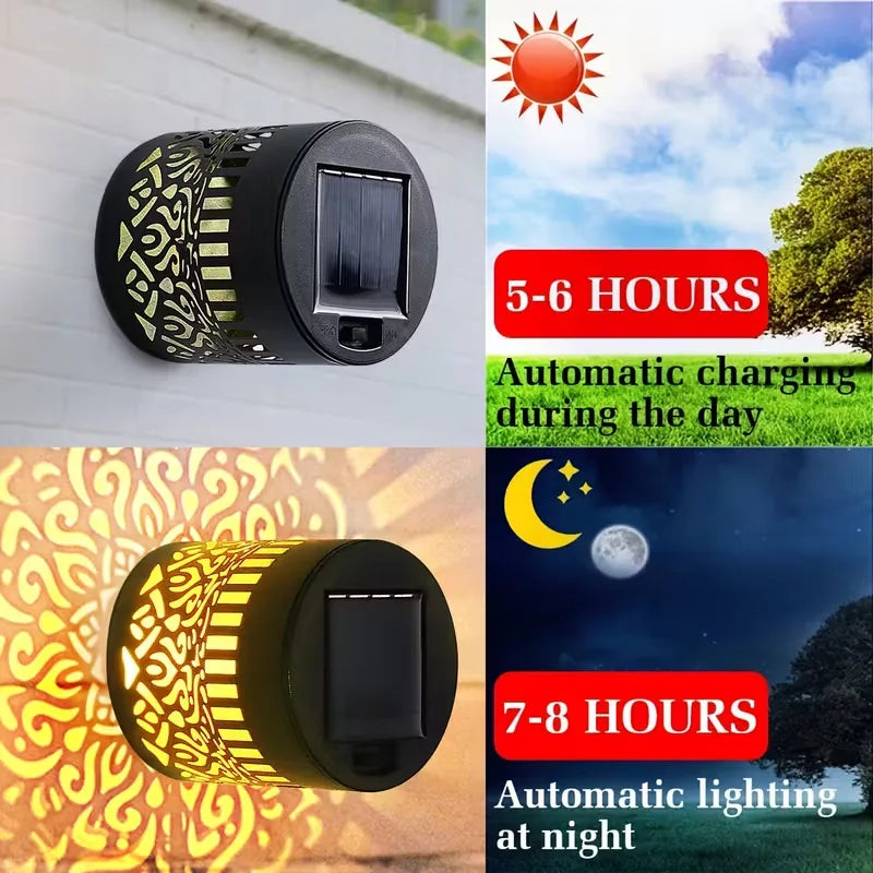 Solar Mandala Wall Lamp Outdoor LED Waterproof Fence Lamp for Garden Lawn Estate Porch Corridor Courtyard Decoration Wall Light